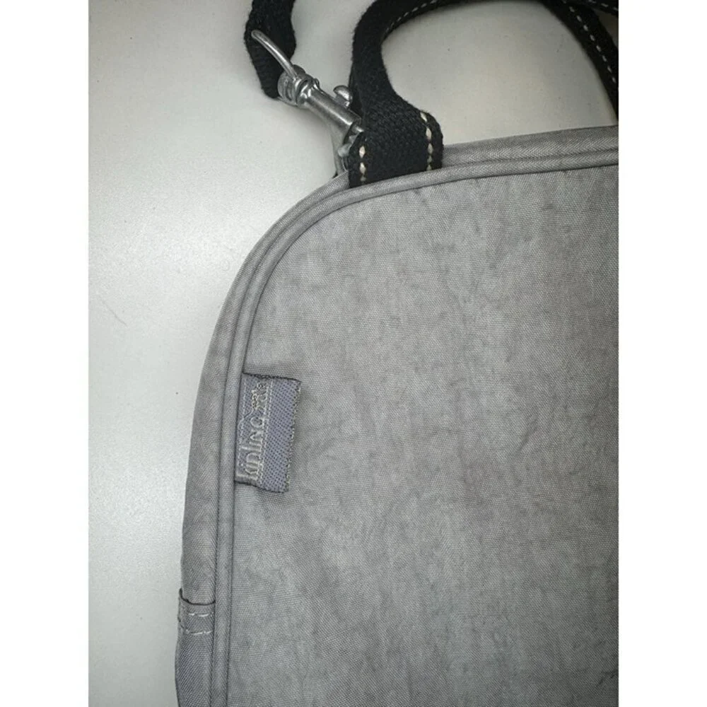 Kipling Small Gray Bag Pockets Logo Unisex Stitching